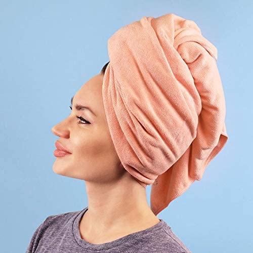 Sleek'e Sleeke Microfiber Hair Drying Towel - Pink, Quick Drying Hair Towel, Reduces frizz, Super Absorbent