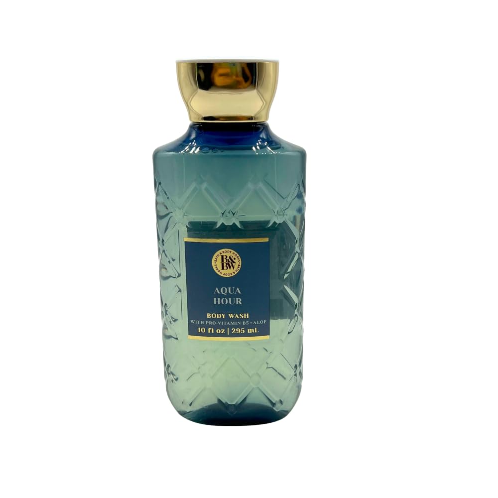 Bath & Body Works AQUA HOUR Fine Fragrance Mist, Ultimate Hydration Body Cream & Body Wash 3-piece Gift Set with a Red Bow for Holidays - Full Size Beauty and Personal Care Bath & Body Works