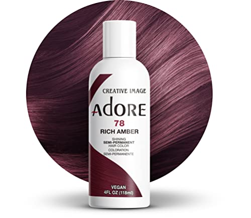 Adore Semi Permanent Hair Color (078 Rich Amber) | Vegan & Cruelty-Free Brown Hair Dye | No Ammonia, No Peroxide, No Alcohol | 4 Fl Oz Beauty & Personal Care Adore