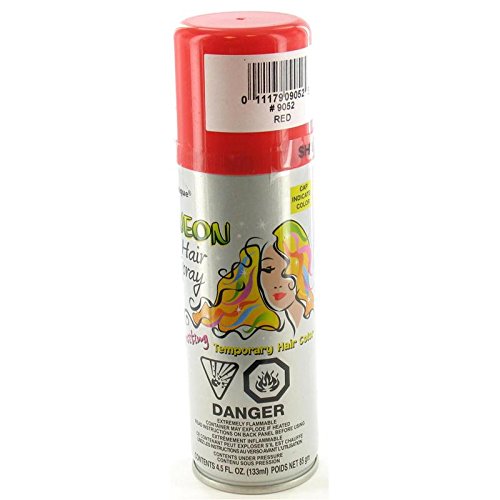 Red Neon Hair Spray - 4.5 fl oz (1 Pc) - Perfect for Your Bold Standout Look & Special Events Beauty & Personal Care Unique