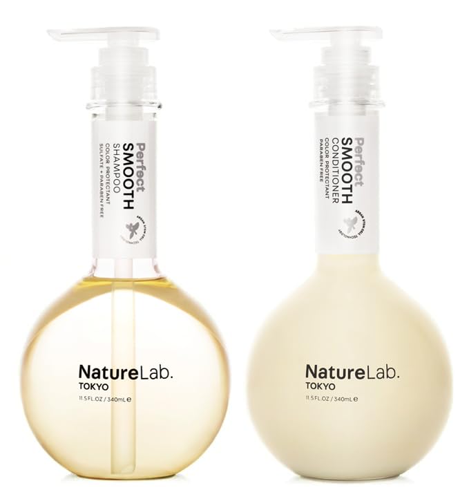 NatureLab.TOKYO Perfect Smooth Shampoo & Conditioner Duo - Japanese Shampoo and Conditioner for Dry, Frizzy Hair - Calms Scalp & Tames Strands from Beauty & Personal Care NATURELAB. TOKYO