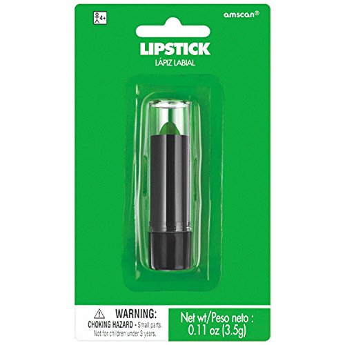Green Lipstick - 0.11 oz. (Pack of 1) - Vibrant, Bold, and Long-lasting Lip Color, Perfect for Events & Parties Beauty & Personal Care Amscan