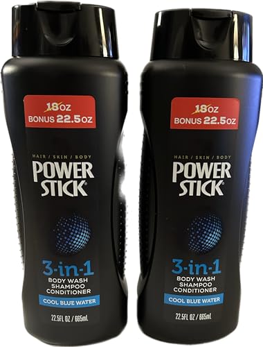 PowerStick 3 in 1 Shampoo + Conditioner + Body Wash (2 EA 22.5 Oz)