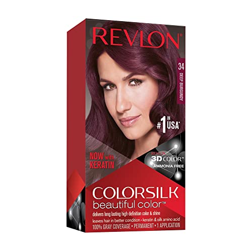 Revlon ColorSilk Hair Color, 48 Burgundy 1 ea (Pack of 4) Beauty & Personal Care REVLON