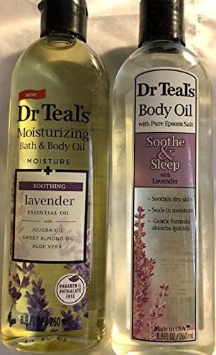 Dr Teal's Moisturizing Bath and Body Oil, Soothe & Sleep with Lavender Essential Oil, 8.8 fl oz Beauty and Personal Care Dr Teal's