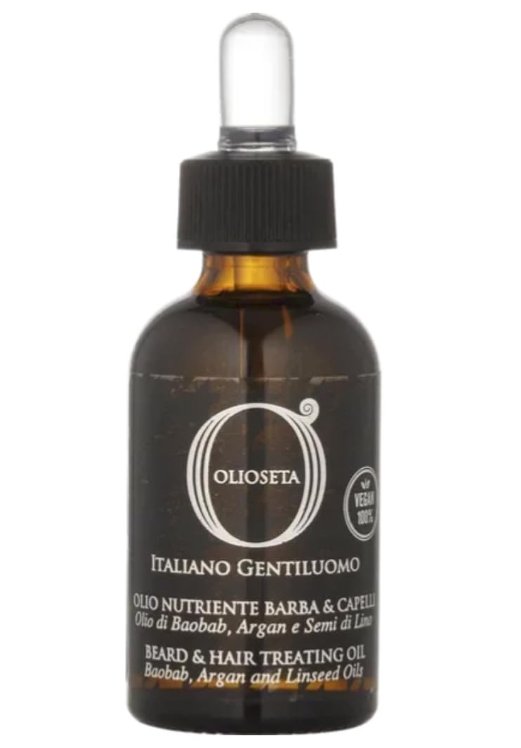 Barex Italiana Olioseta Italiano Gentiluomo Therapeutic Oil for Beard and Hair 30 ml./1 fl.oz. Beauty and Personal Care Barex