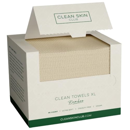 Clean Skin Club Bamboo Viscose Clean Towels® XL 100% USDA Biobased Face Towel, Disposable Face Towelette, Makeup Remover Dry Wipes, Ultra Soft, 50 Ct Beauty and Personal Care CLEAN SKIN CLUB Default Title