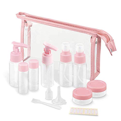 Vitog Travel Bottles Kit, TSA Approved Leak Proof Portable Toiletry Containers Set, Clear PET Flight Size Cosmetic Containers for Lotion, Shampoo Beauty & Personal Care Vitog