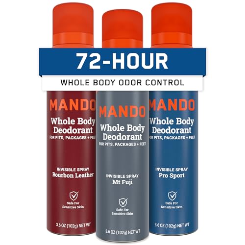 Mando Whole Body Deodorant For Men - Invisible Spray Deodorant - 72 Hour Odor Control - Low Irritation Formula - Aluminum Free, Benzene Free - 3.6 Beauty and Personal Care Mando