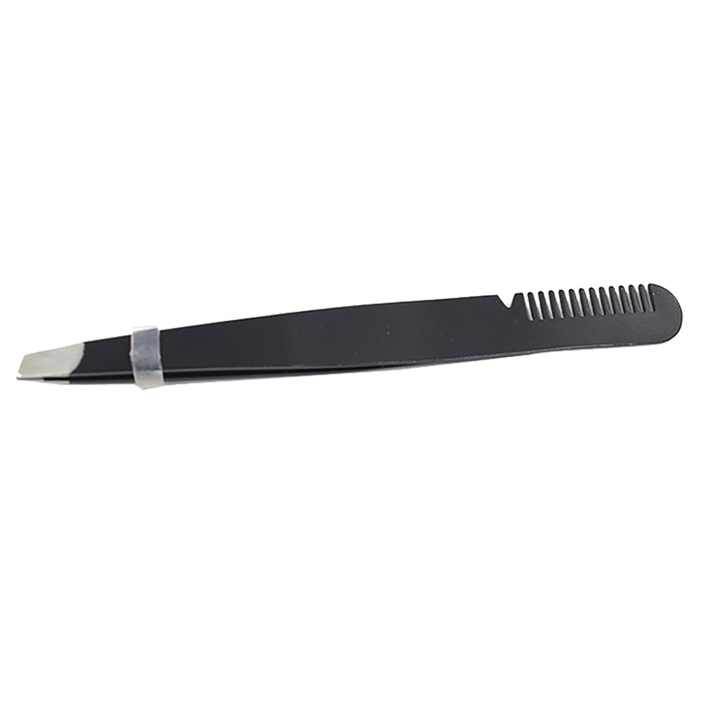 Multi Purpose Eyebrow Tweezers Stainless Steel Ergonomic Slant Tip Eyebrow Tweezers with Comb (Black) Beauty and Personal Care JTLB