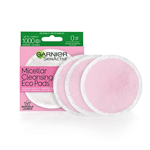 Garnier Micellar Cleansing Eco Pads, Reusable, 3 Ultra-soft Microfiber Pads, 1 Count (Packaging May Vary) Beauty & Personal Care Garnier