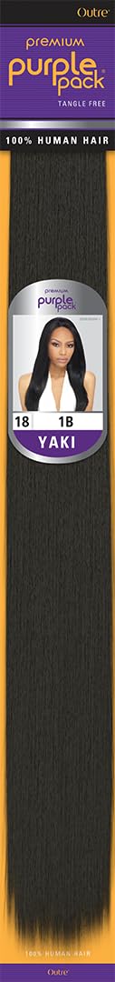 Outre 100% Human Hair Purple Pack Yaki 18" (1 Pack, MEDIUM BROWN 4)