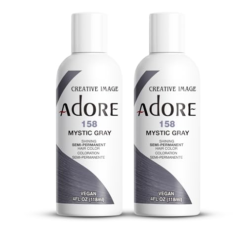 Adore Semi Permanent Hair Color (158 Mystic Grey) (2 Pack) | Vegan & Cruelty-Free Grey Hair Dye | No Ammonia, No Peroxide, No Alcohol | 4 Fl Oz Beauty & Personal Care Adore