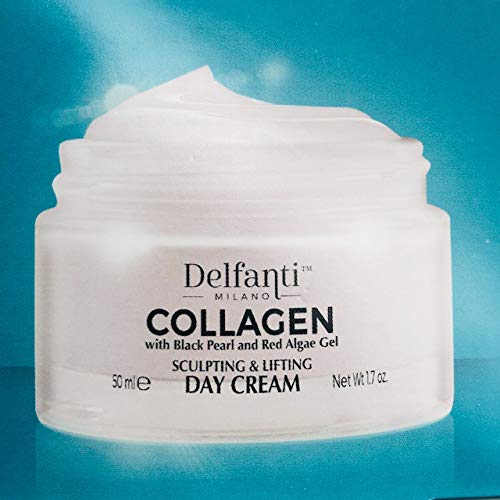 Delfanti-Milano • COLLAGEN SCULPTING AND LIFTING Day Face Cream • Face and Neck Moisturizer with BLACK PEARL and RED ALGAE GEL• Made in Italy Beauty & Personal Care Delfanti-Milano