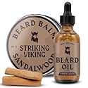 Striking Viking Beard Oil and Balm - Men's Beard Grooming Kit with All-Natural Beard Oil and Leave in Beard Balm Conditioner - Enriched with Argan Beauty & Personal Care Striking Viking
