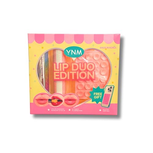 YNM Lip Duo Edition & Lip Duo Collection Set - Color Changing Rainbow Lip Balm + Ultimate Pink/Rosy Lip Balm - Korean Lip Care Gift Set (Made in Beauty and Personal Care YOU NEED ME