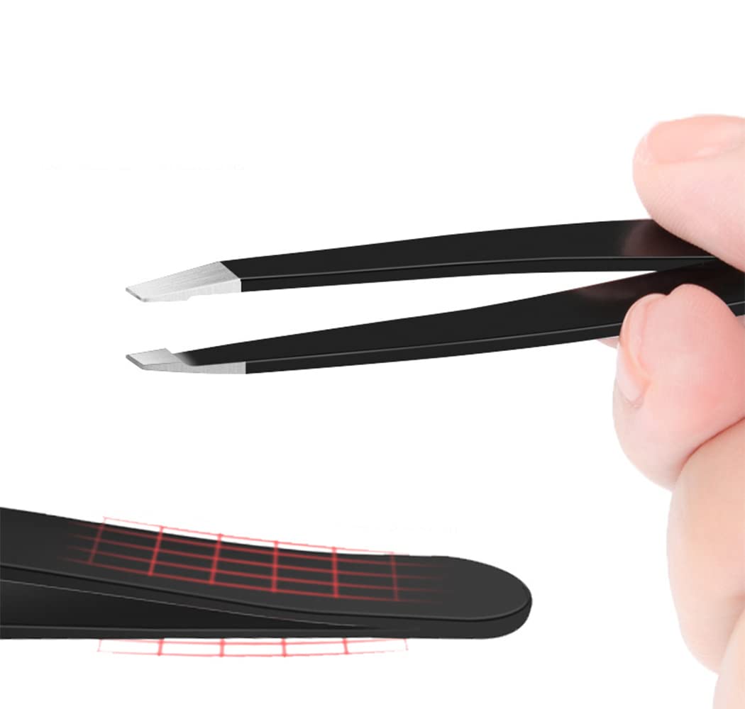 Youniker Tweezers Set, 4 Piece Professional Stainless Steel Tweezers for Women & Men Great Precision Tweezer for Eyebrows Hair Removal Beauty and Personal Care Youniker