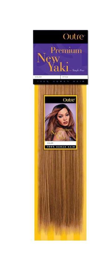 Outre Premium Human Hair New Yaki Weaving Hair Extension (10" JET BLACK 1)
