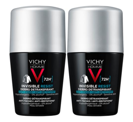 Vichy Homme Invisible Resist Deodorant for Men 72H, Roll-On, Lot of 2 x 50 ml Beauty and Personal Care Vichy Homme