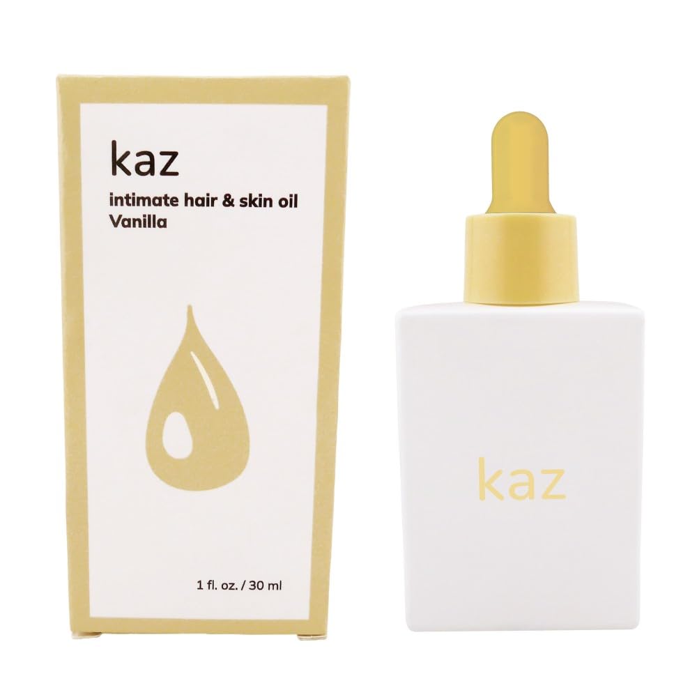 Waxness Kaz Intimate Hair & Skin Oil Vanilla for Ingrown Hair Care & Bikini Area 1 fl oz (30 ml) - Professional Skin Care Beauty and Personal Care Waxness