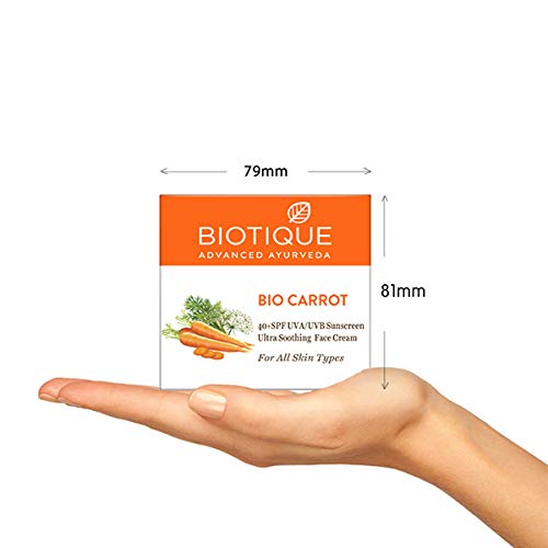 Bio Carrot Face and Body Sun Cream SPF 40 UVA/UVB Sunscreen by Biotique Beauty & Personal Care Biotique