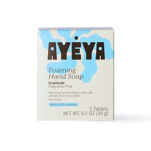 AYÉYA Foaming Hand Soap Refill Tablets - Gratitude | Unscented Foaming Hand Soap Refill with Coconut Oil | 5 Tablets Beauty & Personal Care Ayeya