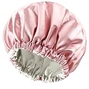 Amamba Shower Caps,100% Real Satin Lined Shower Cap,Extra Large Shower Cap for Women Reusable Waterproof,Adjustable Size&Long Hair Bath Caps?Pink? Beauty & Personal Care Amamba