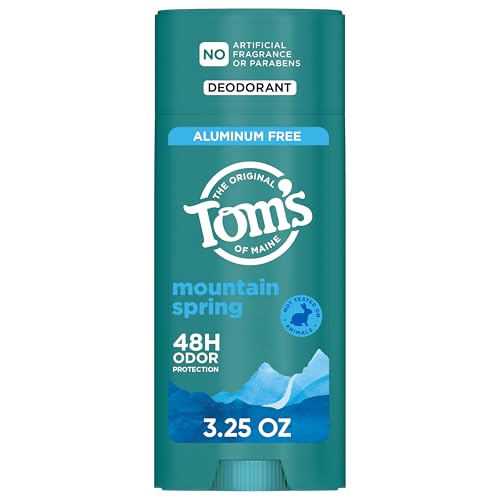 Tom’s of Maine Mountain Spring Natural Deodorant for Men and Women, Aluminum Free, No Artificial Fragrances, Dyes, or Preservatives, Baking Soda Free Beauty and Personal Care Tom's of Maine