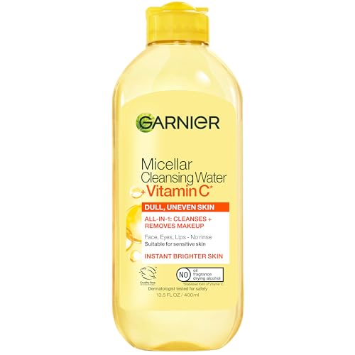 Garnier Micellar Water with Vitamin C, Facial Cleanser & Makeup Remover, Brightening & Hydrating, For All Skin Types, Vegan, Cruelty Free, 13.5 Fl Oz Beauty and Personal Care Garnier Default Title