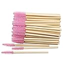 MyAoKuE-UP 100 Pack Bamboo Handle Mascara Wands Disposable Eyelash Brushes Lash Extension Tool, Pink Beauty & Personal Care myaokue-up