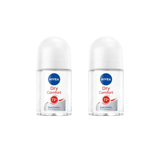 Nivea Dry Comfort Roll-On Deodorant 25ml - 72H Sweat & Odor Protection - Quick Dry Formula with Mineral Extracts - Long-Lasting Freshness & Gentle Beauty and Personal Care NIVEA
