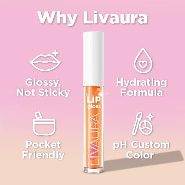 LIVAURA Tinted Lip Gloss for Women, pH Activated Hydrating, Moisturizing, Shiny Lipgloss, Non Sticky LipGloss, Glossy Lip Tint, Lip Shine, Smooth Lip Beauty & Personal Care LIVAURA