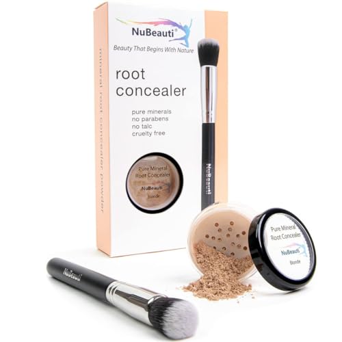 Root Touch Up and Concealer Powder - 11 True-to-Nature Shades - Zero Fragrance, Talc or Parabens - Hairline Powder With Brush by NuBeauti (Blonde) Beauty & Personal Care NuBeauti