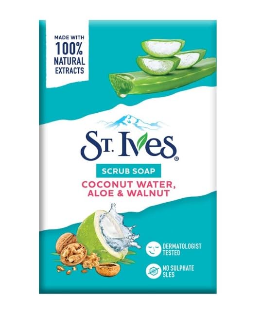 St. Ives' Scrub Bar Soap with Coconut Water, Aloe, and Walnut (4 Packs) Beauty & Personal Care NO. 610TH