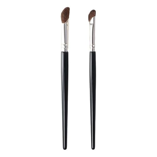2PCS Angled Shading Eyeshadow Makeup Brush - Eye Brow Bone Highlighter, Nose Contour Brush, Small Soft Natural Horse Bristle Slanted, 6 in Long Beauty & Personal Care Kopida