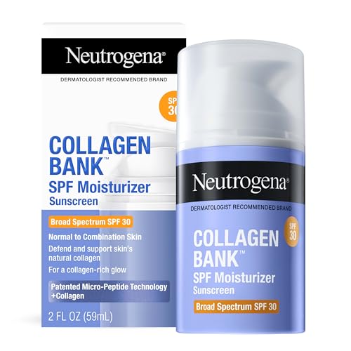 Neutrogena Collagen Bank Face Moisturizer, Broad Spectrum SPF 30 Anti-Aging Face & Neck Collagen Cream, Micro-Peptides, No White Cast 2 fl oz & Trial Beauty & Personal Care Neutrogena