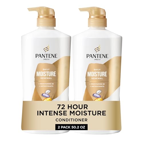 Pantene Conditioner, Daily Moisture Renewal - Pro-V Nutrients for Dry, Color-Treated, Straight to Curly Hair, 72-Hour Hydration & Softness, 25.1 Oz Beauty & Personal Care Pantene