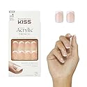 KISS Salon Acrylic Press On Nails, Nail glue included, 'Bonjour', Nude/ White, Short Size, Squoval Shape, Includes 28 Nails, 2g Glue, 1 Manicure Beauty & Personal Care kiss new york