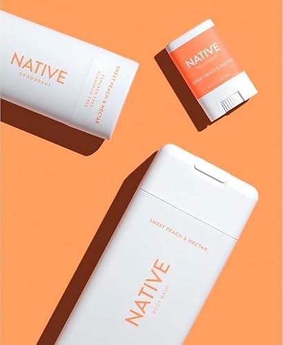 Native Sweet Peach & Nectar Travel Deodorant and Body Wash Set Beauty & Personal Care Native