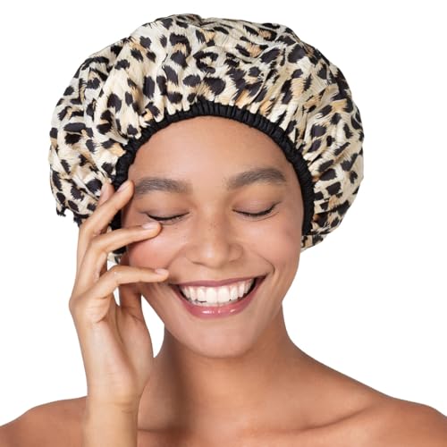 Betty Dain Reusable Nylon Bath & Shower Cap, Reversible Oversized Waterproof Shower Caps Large Designed for all Hair Lengths w Terry Lining & Elastic Beauty & Personal Care Betty Dain
