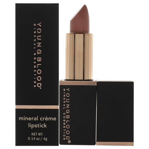 Youngblood Mineral Creme Lipstick - Blushin Nude for Women - 0.14 oz Lipstick