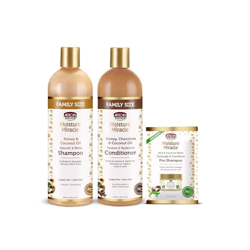 African Pride Moisture Miracle - For Natural Coils & Curls, Nourishes & Shines, Sulfate Free, Color Safe (16 Oz (3-in-1 Set)) Beauty & Personal Care African Pride