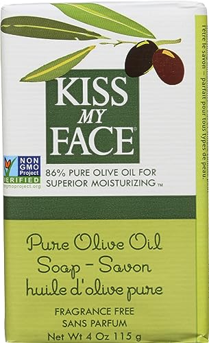Kiss My Face Pure Olive Oil Bar Soap - Deep Moisturizing Soap Bar - Antioxidant Rich - Cruelty Free Vegan Soap - Palm Oil Free - 8 oz Bar Beauty & Personal Care Kiss My Face