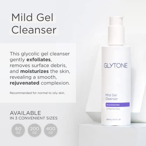 Glytone Mild Gel Cleanser - Exfoliating Face Wash for Normal to Combination Skin - With 4.7% Pure Glycolic Acid - Vegan & Fragrance-Free - 6.7 fl. oz. Beauty & Personal Care GLYTONE