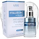 AZURE Hyaluronic & Collagen Anti Aging Eye Serum - Moisturizing, Replenishing & De-Puffing | Reduces Wrinkles, Fine Lines & Under Eye Bags | Locks In Beauty & Personal Care Azure Cosmetics