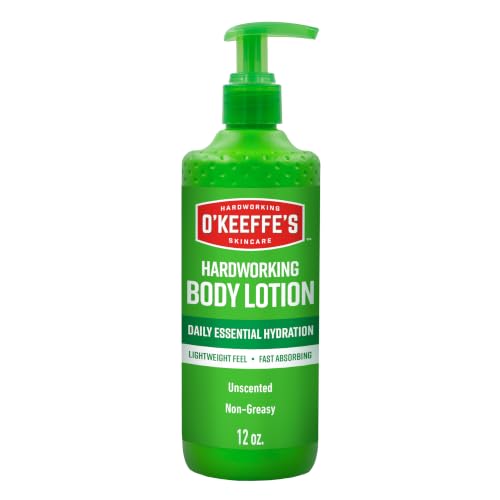 O’Keeffe’s Hardworking Body Lotion, Deep Hydration for Extremely Dry & Cracked Skin, 12 oz Pump (1 Pack), Fragrance-Free & Hypoallergenic, Non-Greasy Beauty & Personal Care O'Keeffe's