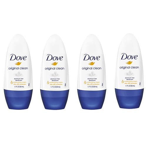 Dove Original Clean Roll On Deodorant, Aluminum Free, All Day Odor Protection, 4-Pack, 1.7 FL Oz Each, 4 Bottles Beauty and Personal Care Dove Default Title
