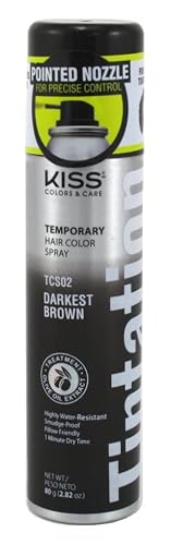 Kiss Tintation Temporary Color Spray Darkest Brown 2.82 Ounce (Pack of 6) Beauty & Personal Care KISS