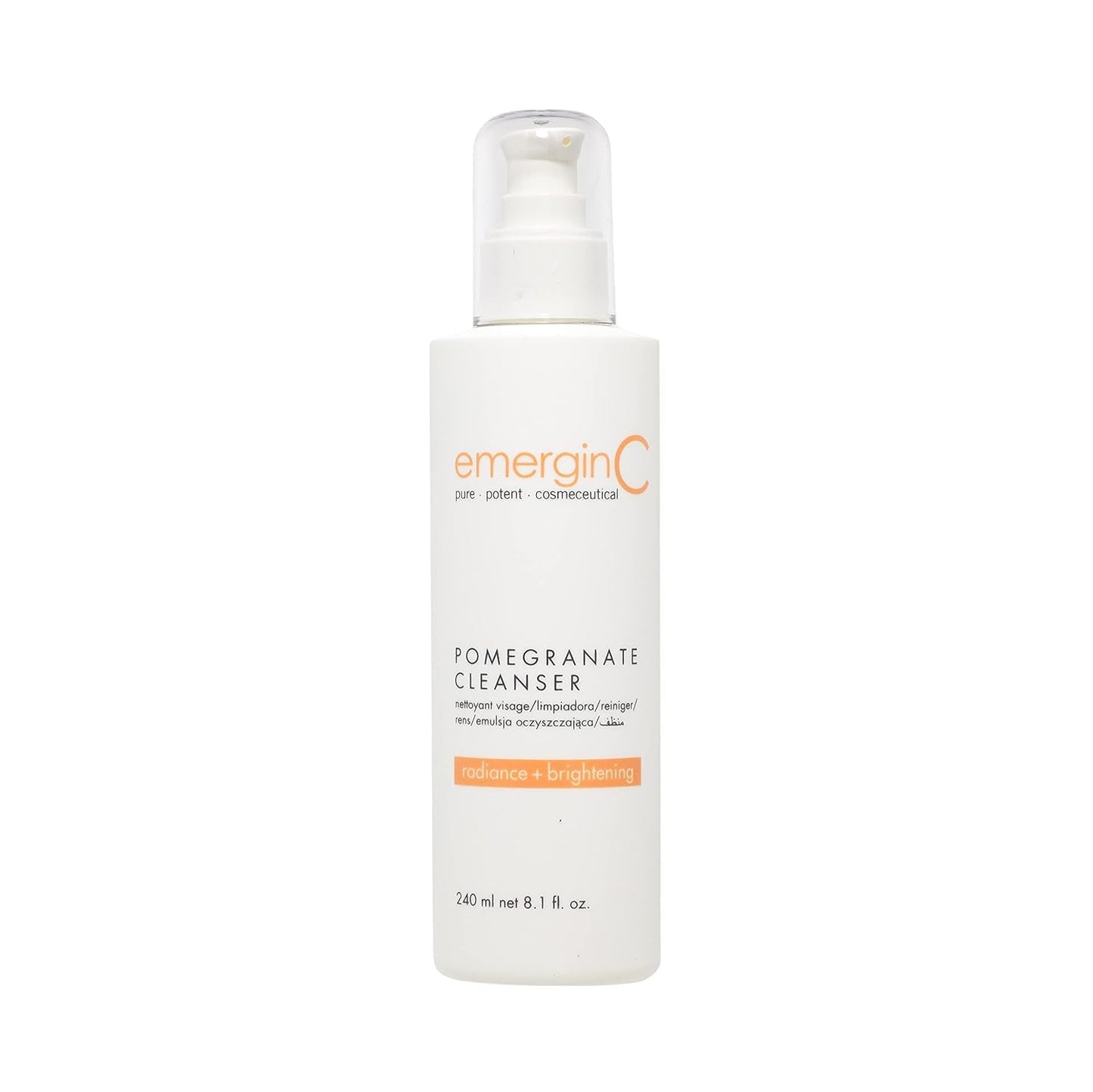 emergin C Pomegranate Gel Cleanser - Hydrating Face Wash with Fruit Extracts + Green Tea - Contains Vitamins A, C + E (8.1 oz, 240 ml) Beauty & Personal Care emergin C