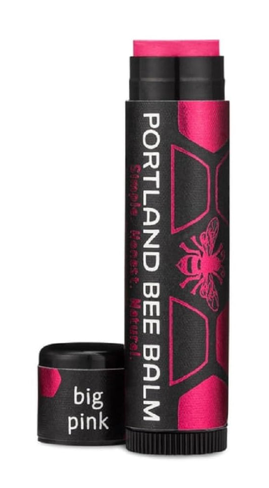 Portland Bee Balm All Natural Handmade Beeswax Lip Balm with Organic Coconut and Olive Oil (BIG PINK) - 1 Count - Natural Lip Balm, Cruelty Free Beauty and Personal Care Portland Bee Balm